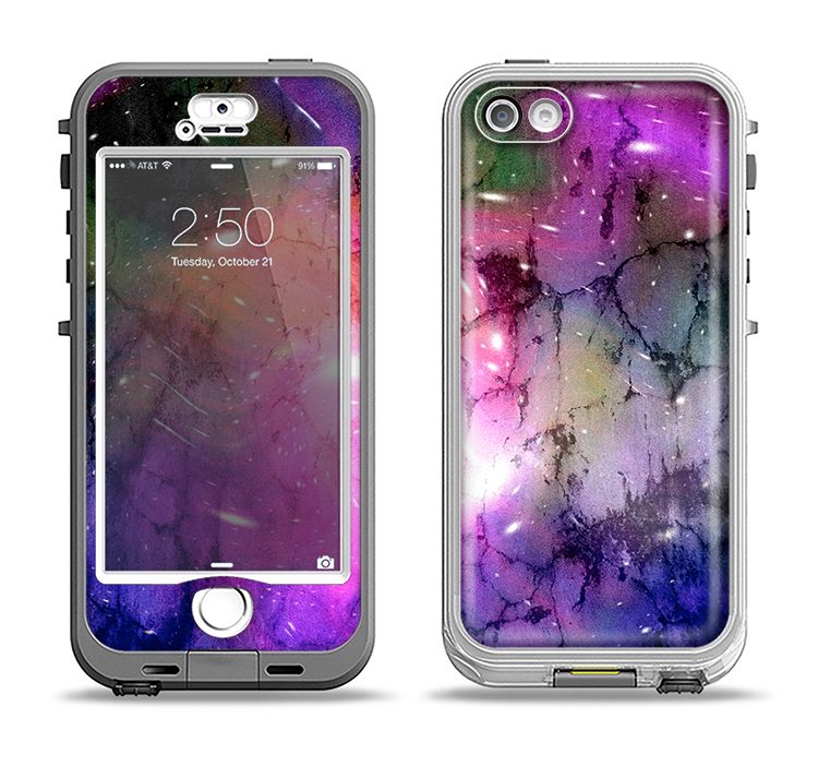The Warped Neon Color-Splosion Apple iPhone 5-5s LifeProof Nuud Case Skin Set