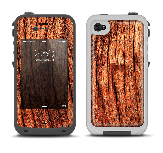 The Warped Wood Apple iPhone 4-4s LifeProof Fre Case Skin Set