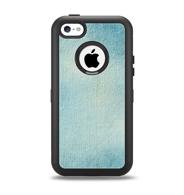 The WaterColor Blue Texture Panel Apple iPhone 5c Otterbox Defender Case Skin Set