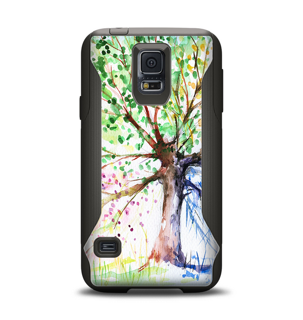 The WaterColor Vivid Tree Samsung Galaxy S5 Otterbox Commuter Case Skin Set
