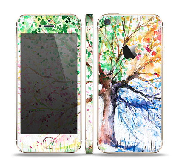 The WaterColor Vivid Tree Skin Set for the Apple iPhone 5s