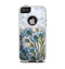 The Watercolor Blue Vintage Flowers Apple iPhone 5-5s Otterbox Commuter Case Skin Set