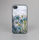 The Watercolor Blue Vintage Flowers Skin-Sert for the Apple iPhone 4-4s Skin-Sert Case