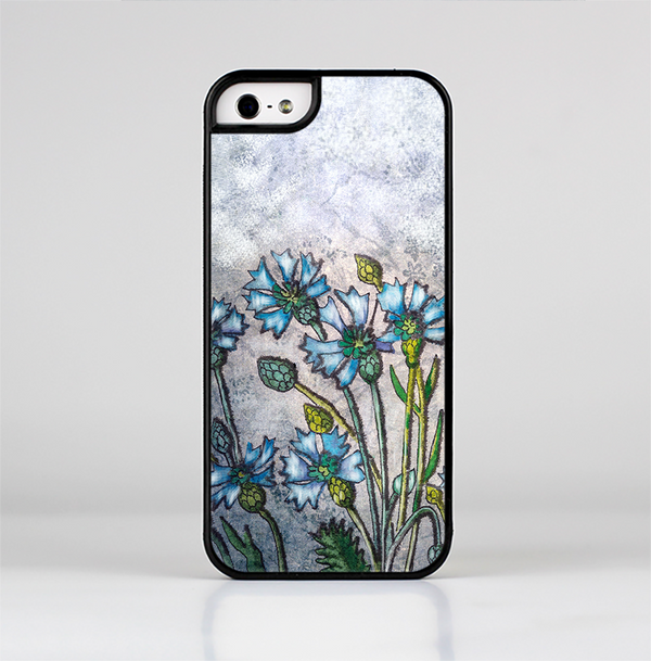 The Watercolor Blue Vintage Flowers Skin-Sert Case for the Apple iPhone 5/5s