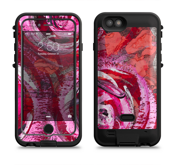 the watercolor bright pink floral  iPhone 6/6s Plus LifeProof Fre POWER Case Skin Kit