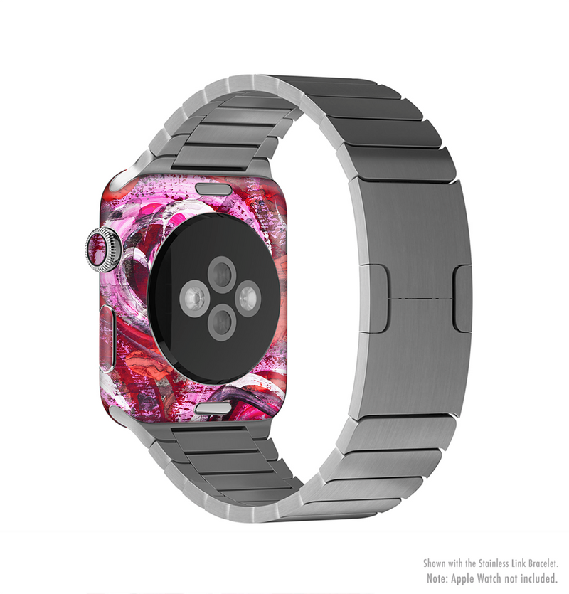 The Watercolor Bright Pink Floral Full-Body Skin Kit for the Apple Watch