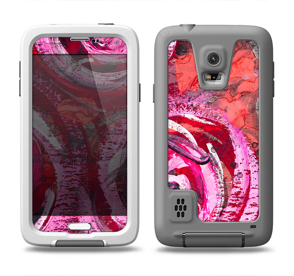 The Watercolor Bright Pink Floral Samsung Galaxy S5 LifeProof Fre Case Skin Set