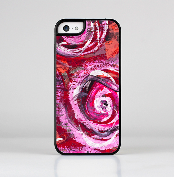 The Watercolor Bright Pink Floral Skin-Sert Case for the Apple iPhone 5c