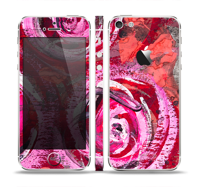 The Watercolor Bright Pink Floral Skin Set for the Apple iPhone 5