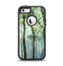 The Watercolor Glowing Sky Forrest Apple iPhone 5-5s Otterbox Defender Case Skin Set