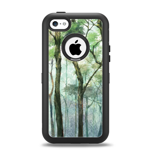 The Watercolor Glowing Sky Forrest Apple iPhone 5c Otterbox Defender Case Skin Set