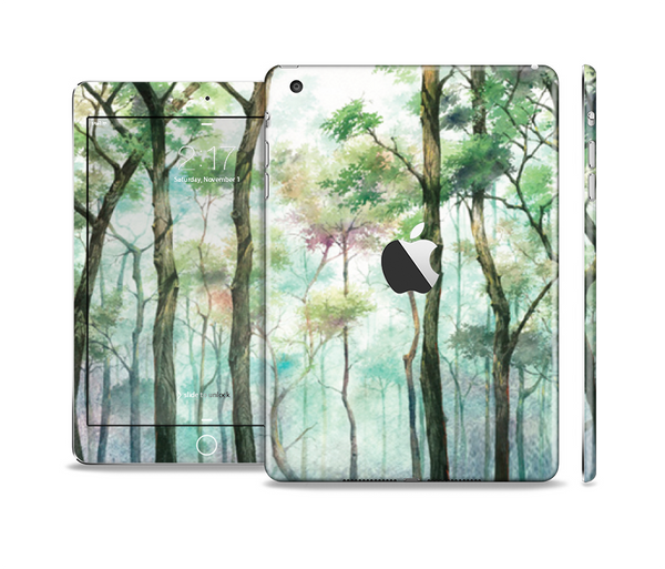 The Watercolor Glowing Sky Forrest Full Body Skin Set for the Apple iPad Mini 2