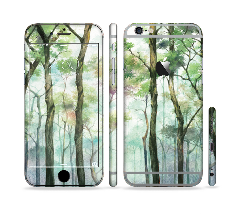 The Watercolor Glowing Sky Forrest Sectioned Skin Series for the Apple iPhone 6 Plus