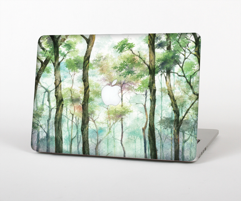 The Watercolor Glowing Sky Forrest Skin Set for the Apple MacBook Pro 15" with Retina Display