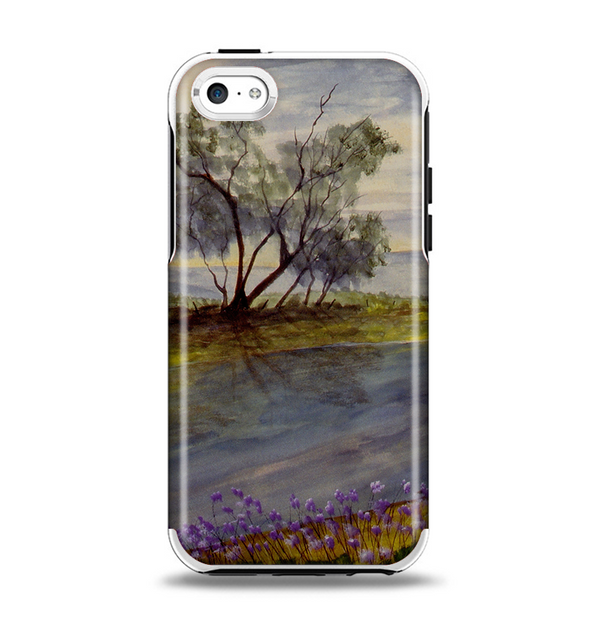 The Watercolor River Scenery Apple iPhone 5c Otterbox Symmetry Case Skin Set