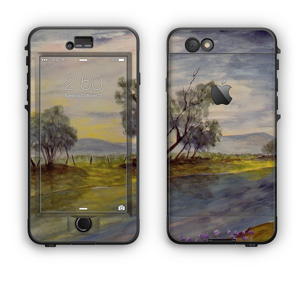 The Watercolor River Scenery Apple iPhone 6 LifeProof Nuud Case Skin Set