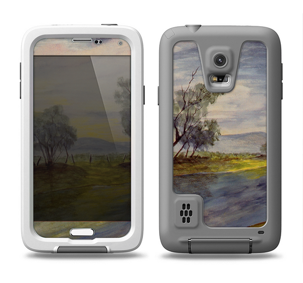 The Watercolor River Scenery Samsung Galaxy S5 LifeProof Fre Case Skin Set