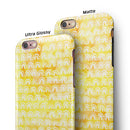 The Watercolor Yellow Surface with White Semi-Circles iPhone 6/6s or 6/6s Plus 2-Piece Hybrid INK-Fuzed Case