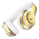 The Watercolor Yellow Surface with White Semi-Circles Full-Body Skin Kit for the Beats by Dre Solo 3 Wireless Headphones