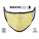 The Watercolor Yellow Surface with White Semi-Circles - Made in USA Mouth Cover Unisex Anti-Dust Cotton Blend Reusable & Washable Face Mask with Adjustable Sizing for Adult or Child