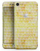 The Watercolor Yellow Surface with White Semi-Circles - Skin-kit for the iPhone 8 or 8 Plus