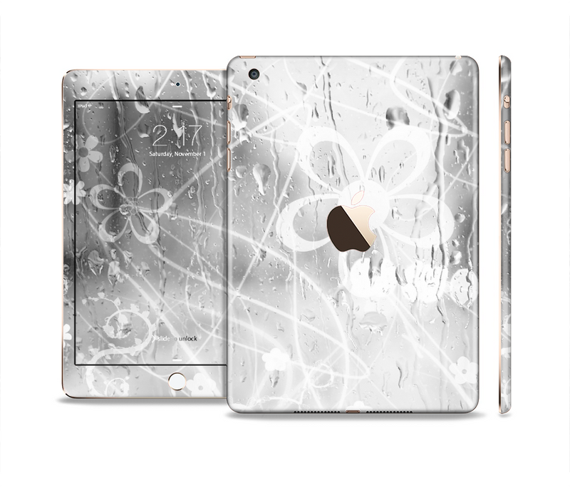 The Watered Floral Glass Full Body Skin Set for the Apple iPad Mini 3