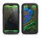 The Watered Neon Peacock Feather Samsung Galaxy S4 LifeProof Nuud Case Skin Set