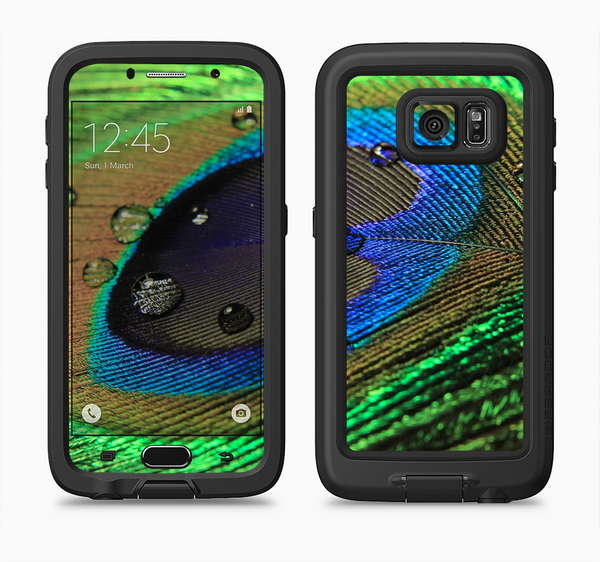 The Watered Neon Peacock Feather Full Body Samsung Galaxy S6 LifeProof Fre Case Skin Kit