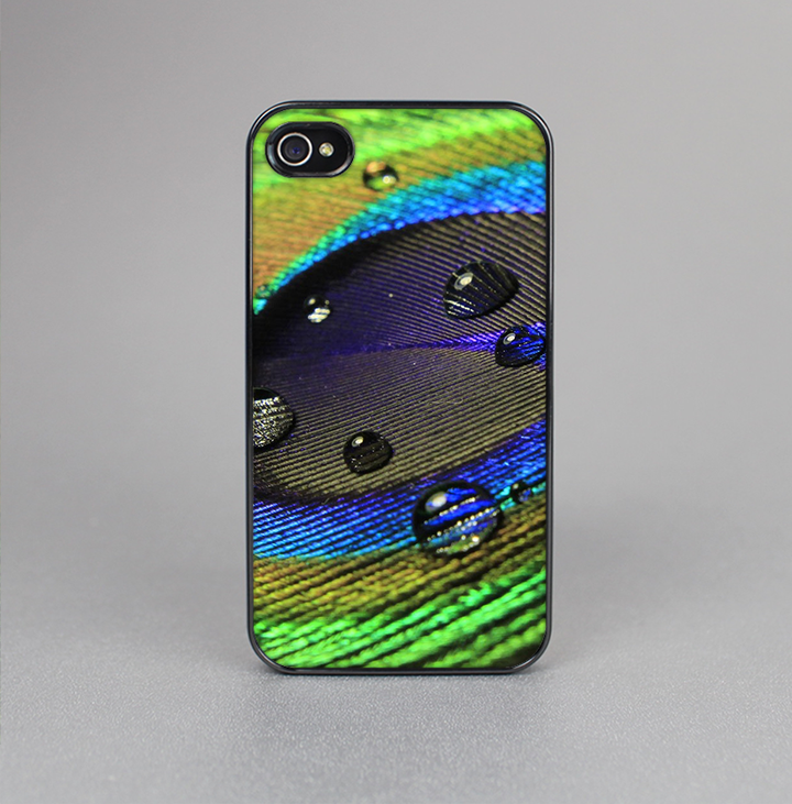 The Watered Neon Peacock Feather Skin-Sert for the Apple iPhone 4-4s Skin-Sert Case