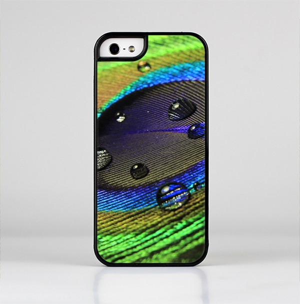 The Watered Neon Peacock Feather Skin-Sert Case for the Apple iPhone 5/5s