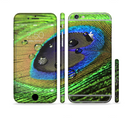 The Watered Neon Peacock Feather Sectioned Skin Series for the Apple iPhone 6s Plus