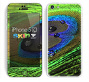 The Watered Neon Peacock Feather Skin for the Apple iPhone 5c