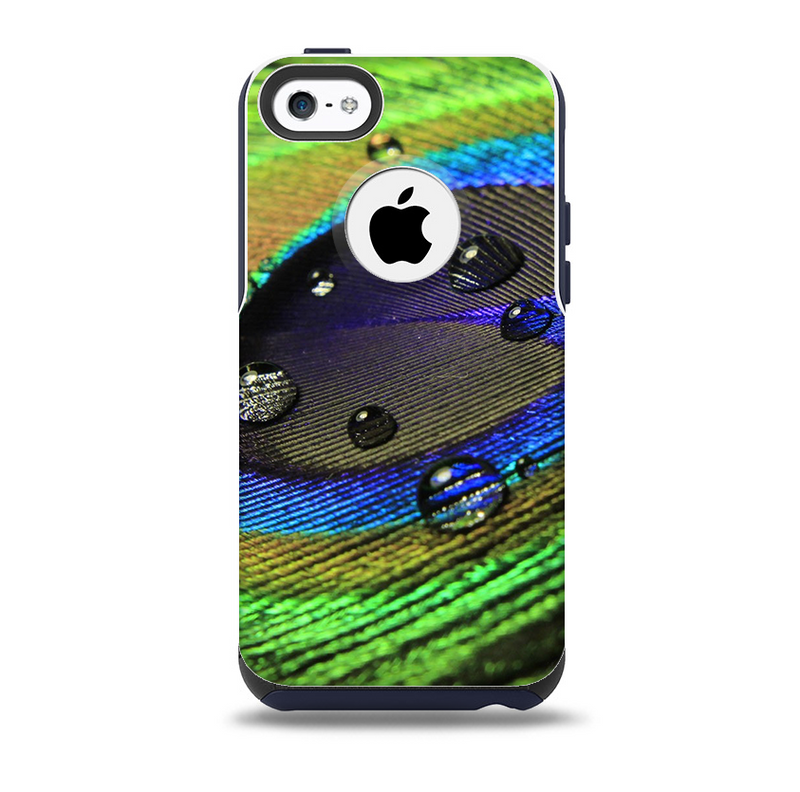 The Watered Neon Peacock Feather Skin for the iPhone 5c OtterBox Commuter Case