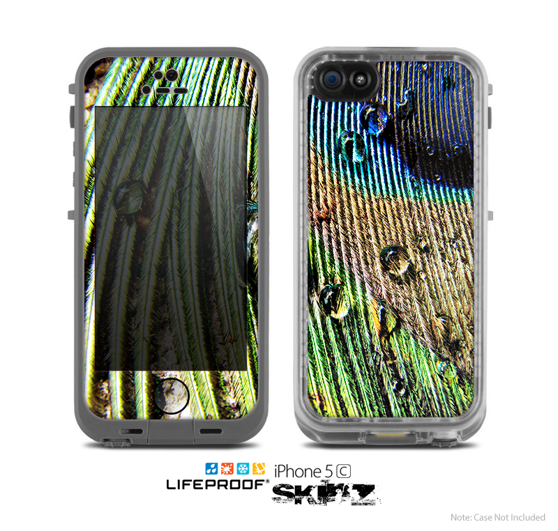 The Watered Peacock Detail Skin for the Apple iPhone 5c LifeProof Case