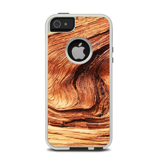 The Wavy Bright Wood Knot Apple iPhone 5-5s Otterbox Commuter Case Skin Set
