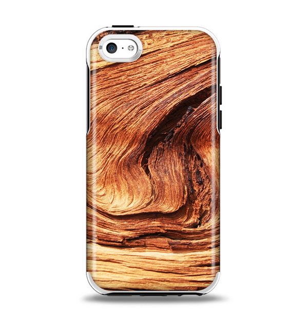 The Wavy Bright Wood Knot Apple iPhone 5c Otterbox Symmetry Case Skin Set