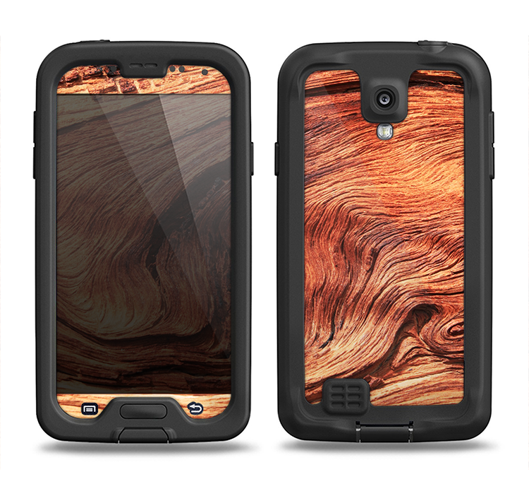 The Wavy Bright Wood Knot Samsung Galaxy S4 LifeProof Nuud Case Skin Set