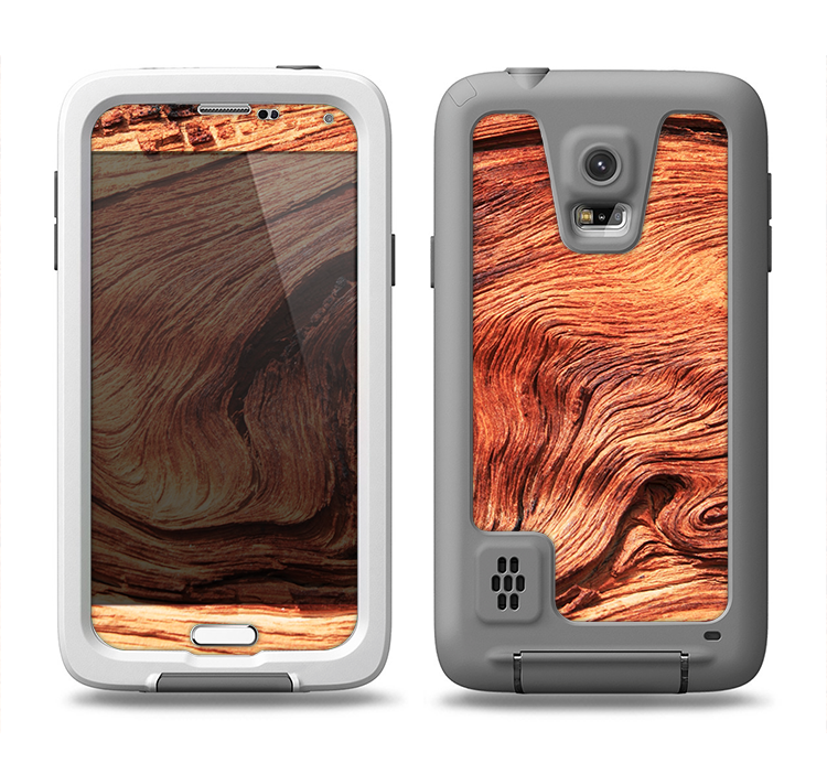 The Wavy Bright Wood Knot Samsung Galaxy S5 LifeProof Fre Case Skin Set