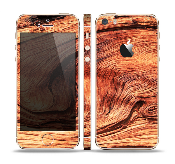 The Wavy Bright Wood Knot Skin Set for the Apple iPhone 5s