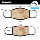 The Western World Overview Map - Made in USA Mouth Cover Unisex Anti-Dust Cotton Blend Reusable & Washable Face Mask with Adjustable Sizing for Adult or Child