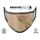 The Western World Overview Map - Made in USA Mouth Cover Unisex Anti-Dust Cotton Blend Reusable & Washable Face Mask with Adjustable Sizing for Adult or Child