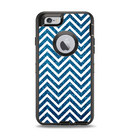 The White & Blue Glitter Print Sharp Chevron Apple iPhone 6 Otterbox Defender Case Skin Set