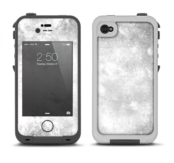The White Cracked Rock Surface Apple iPhone 4-4s LifeProof Fre Case Skin Set