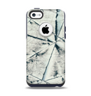 The White Cracked Woven Texture Apple iPhone 5c Otterbox Commuter Case Skin Set