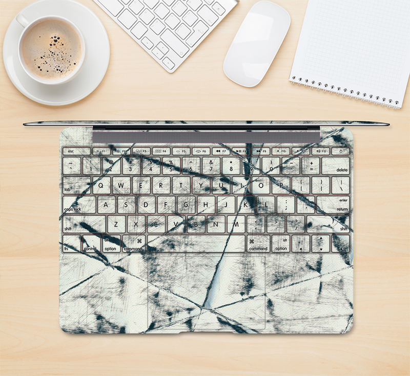 The White Cracked Woven Texture Skin Kit for the 12" Apple MacBook (A1534)