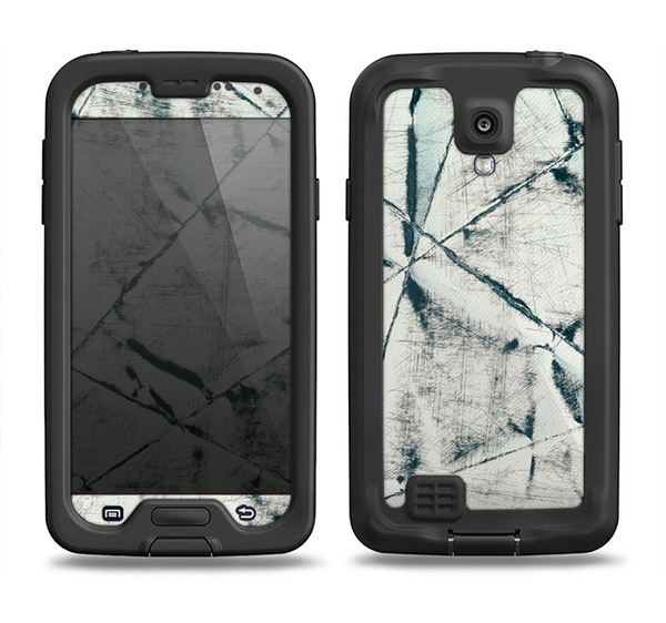 The White Cracked Woven Texture Samsung Galaxy S4 LifeProof Nuud Case Skin Set