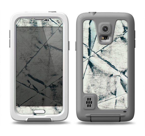 The White Cracked Woven Texture Samsung Galaxy S5 LifeProof Fre Case Skin Set