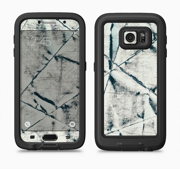 The White Cracked Woven Texture Full Body Samsung Galaxy S6 LifeProof Fre Case Skin Kit