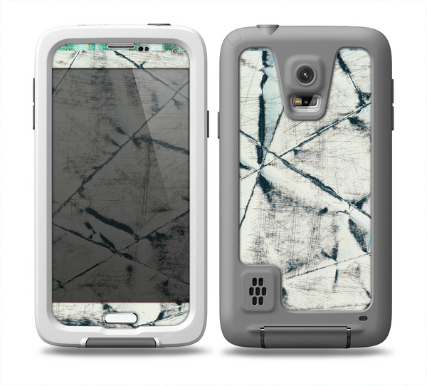 The White Cracked Woven Texture Skin for the Samsung Galaxy S5 frē LifeProof Case