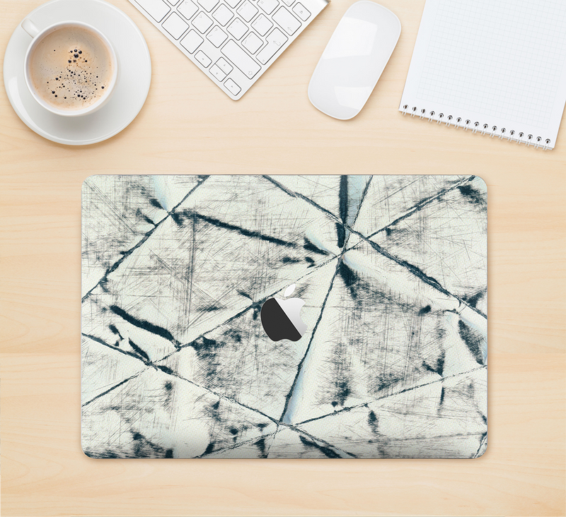 The White Cracked Woven Texture Skin Kit for the 12" Apple MacBook (A1534)